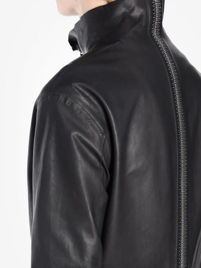 Shop Isaac Sellam Men's Black Leather Jacket With Back Metal Detail