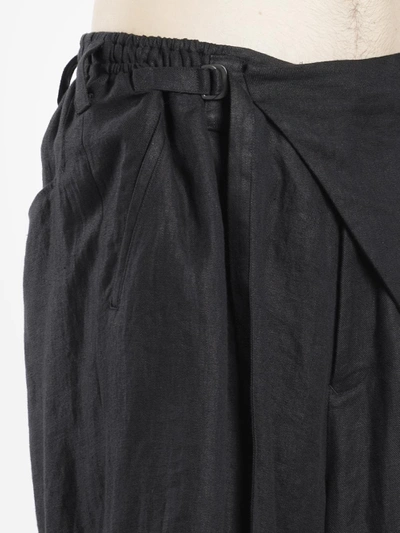 Shop Yohji Yamamoto Men's Black Wrap Pants In Runway Piece