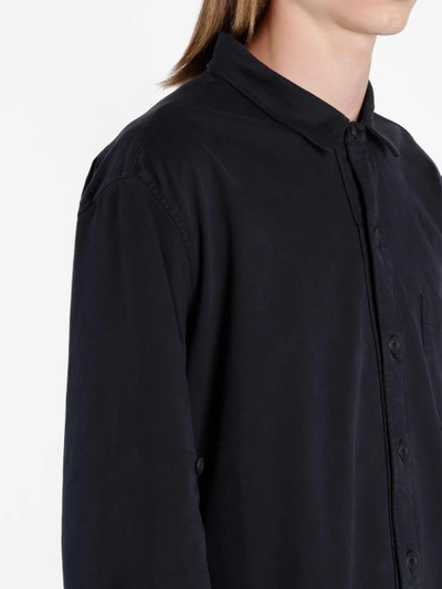 Shop Ann Demeulemeester Men's Black Heavy Shirt Coat