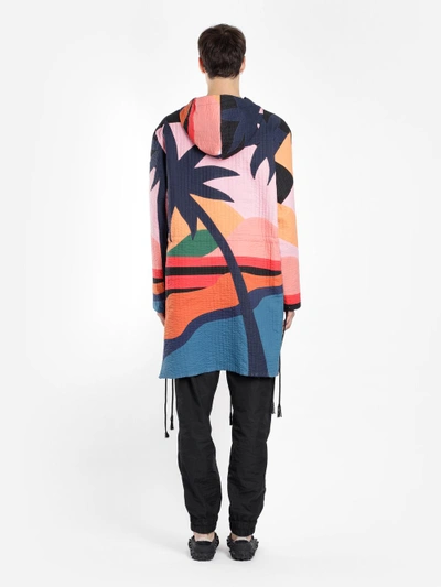 Shop Craig Green Men's Multicolor Hooded Parka In Paradise Desert Island Print In Runway Piece