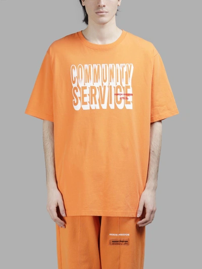 Shop Heron Preston Men's Community Service Jersone T-shirt In Orange