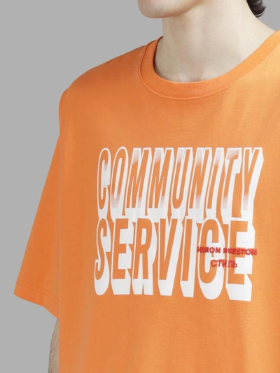 Shop Heron Preston Men's Community Service Jersone T-shirt In Orange