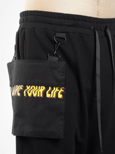 Shop D By D Men's Black I Don't Live Your Life Pocket Trousers