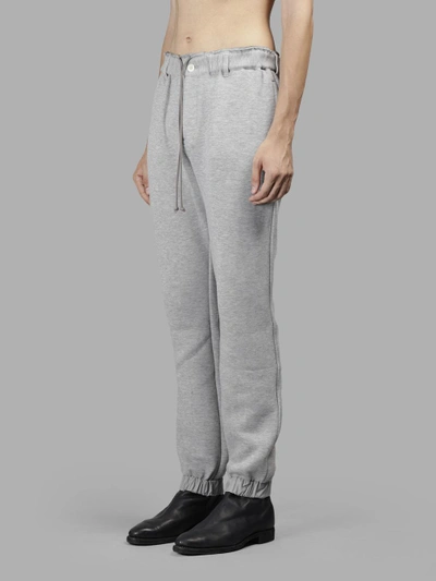 Shop Sacai Men's Grey Sponge Knit Pants