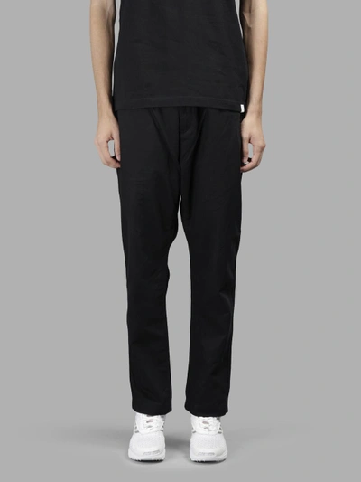 Shop White Mountaineering Men's Black Woven Puckering Sarrouel Pants