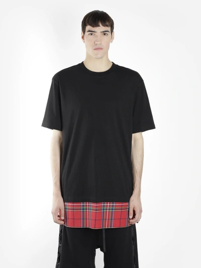 Shop D By D Men's Black T-shirt With Red Checked Insert