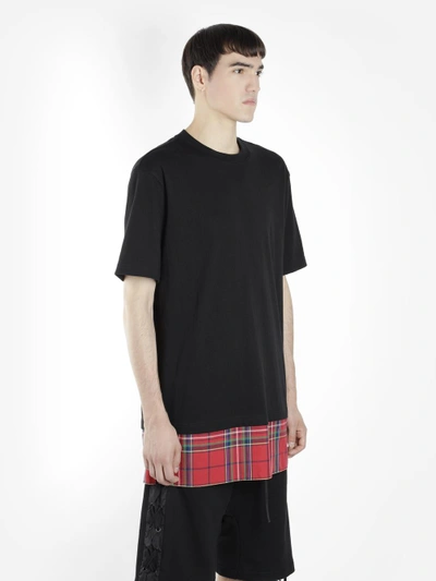 Shop D By D Men's Black T-shirt With Red Checked Insert