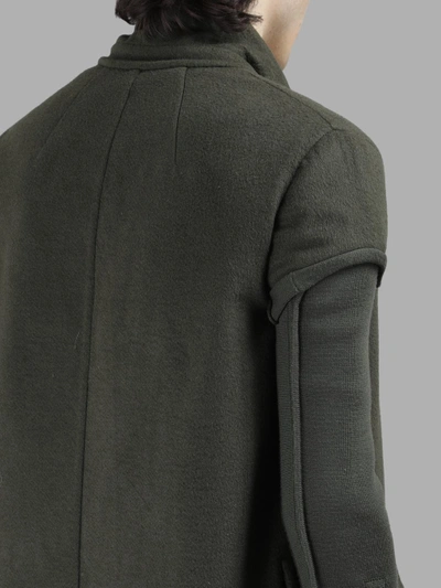 Shop Rick Owens Men's Green Glitter Moreau Coat In Military Green