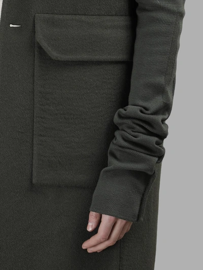 Shop Rick Owens Men's Green Glitter Moreau Coat In Military Green