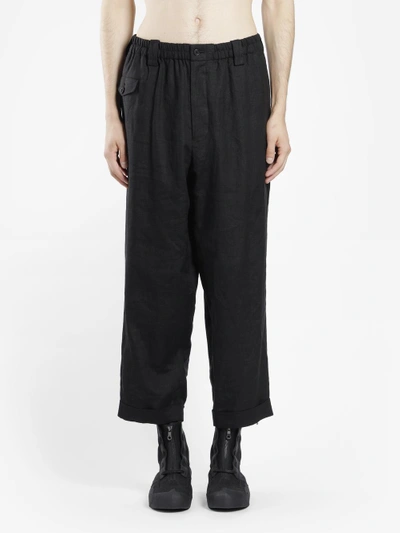 Shop Yohji Yamamoto Men's Black Flap Pants