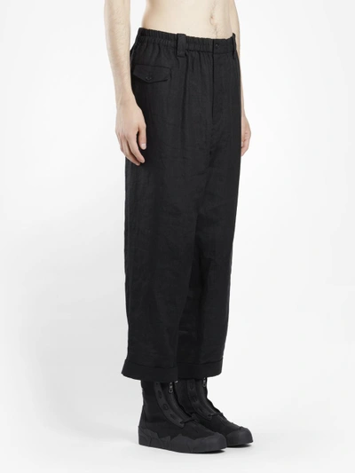 Shop Yohji Yamamoto Men's Black Flap Pants