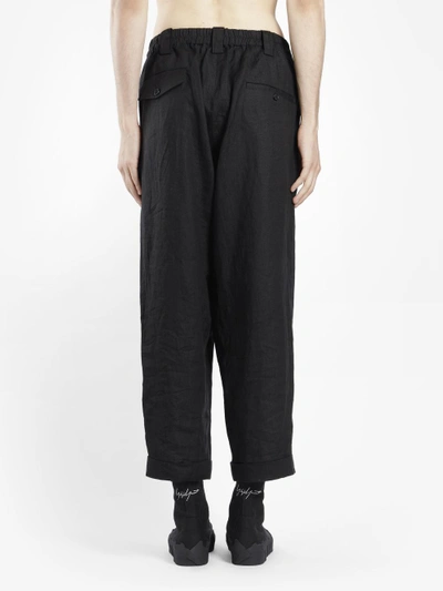 Shop Yohji Yamamoto Men's Black Flap Pants