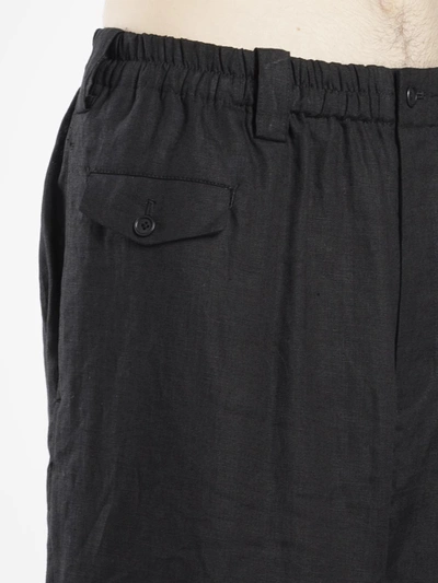 Shop Yohji Yamamoto Men's Black Flap Pants