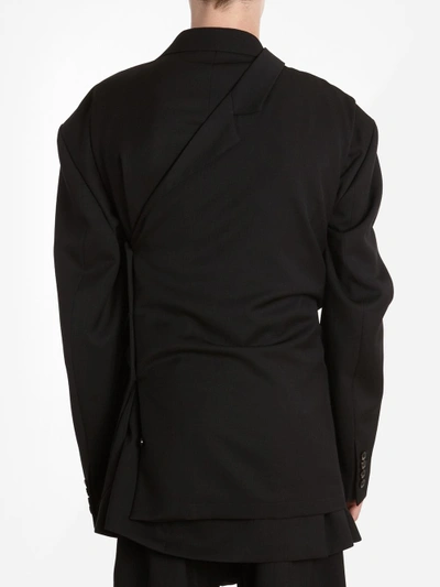 Shop Raf Simons Men's Black Asymmetric Waistcoat
