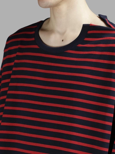 Shop Faith Connexion Men's Sail Red Blue T-shirt In Striped