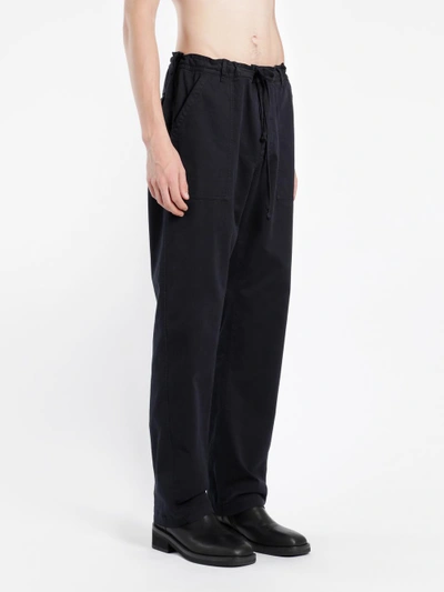 Shop Ann Demeulemeester Men's Black Large Pockets Cotton Trousers
