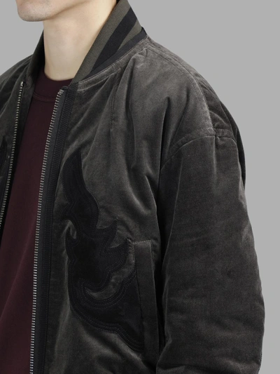 Shop Haider Ackermann Men's Grey Proud Bomber