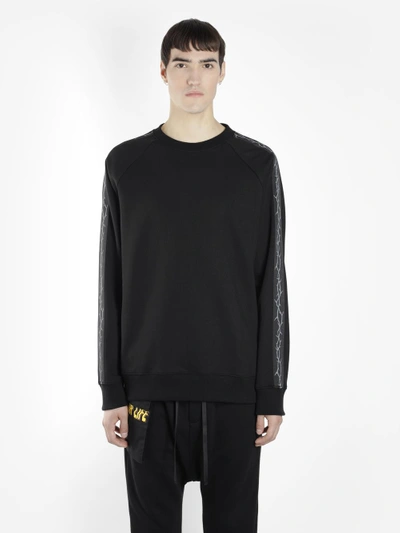 Shop D By D Men's Black Crewneck Sweater With Sleeves Thorn Prints