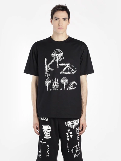 Shop Ktz Men's Black Skeleton Prints T-shirt
