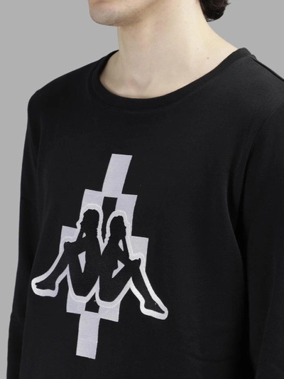 Shop Marcelo Burlon County Of Milan Marcelo Burlon Men's Black Kappa Sweater