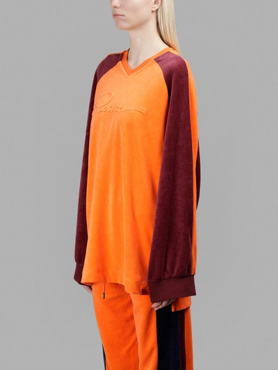 Shop Fenty X Puma Women's Orange Velour V Neck Sweater