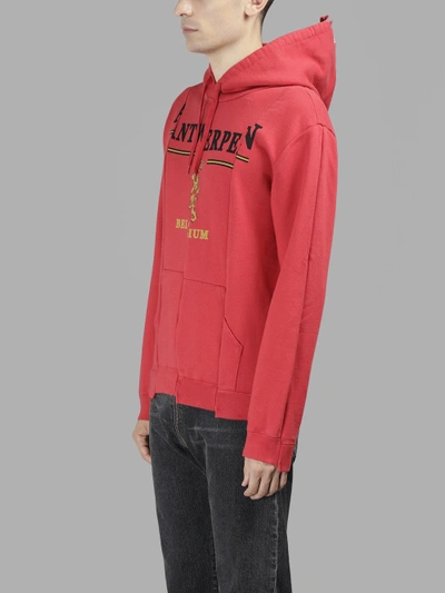 Shop Vetements Men's Red Fitted Cut Up Antwerpen Hoodie