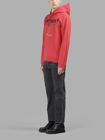 Shop Vetements Men's Red Fitted Cut Up Antwerpen Hoodie