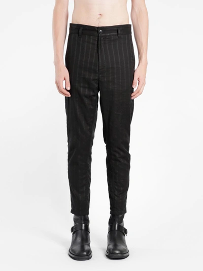 Shop Ann Demeulemeester Men's Black Cotton Trousers In Runway Piece