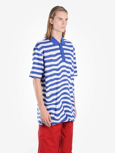 Shop Napa By Martine Rose Men's Blue Striped Poloshirt In Blue/white