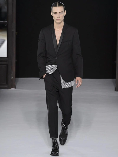 Shop Haider Ackermann Men's Black High Waist Tailored Trousers In Runway Piece