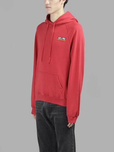 Vetements Men's Red Normal Fit 100%pro Hoodie | ModeSens