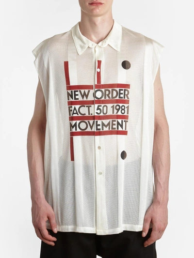 Shop Raf Simons Men's Off-white New Order And Peter Saville Sleeveless Shirt