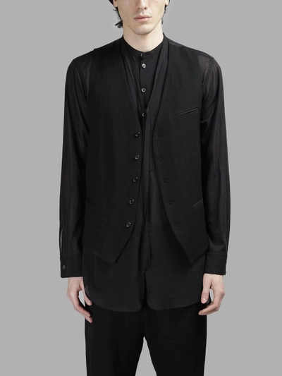 Shop Ann Demeulemeester Men's Black Mustang Waistcoat