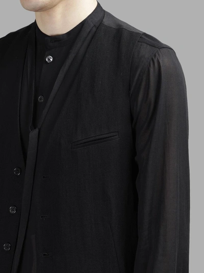 Shop Ann Demeulemeester Men's Black Mustang Waistcoat