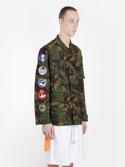 Shop Off-white Off White C/o Virgil Abloh Men's Green Camouflage Field Jacket