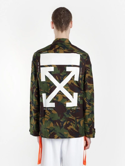 Shop Off-white Off White C/o Virgil Abloh Men's Green Camouflage Field Jacket