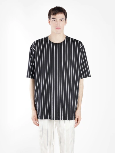 Shop Haider Ackermann Men's Black And White Striped T-shirt