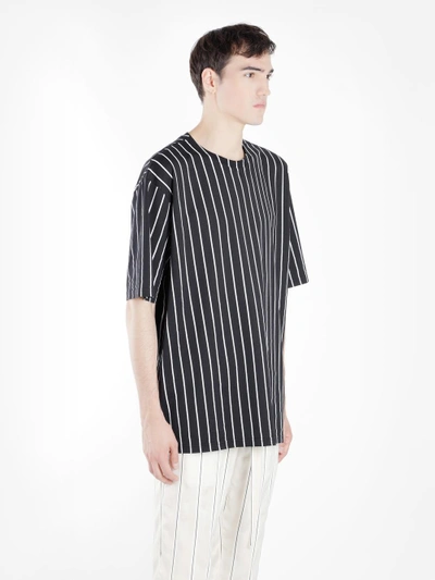 Shop Haider Ackermann Men's Black And White Striped T-shirt