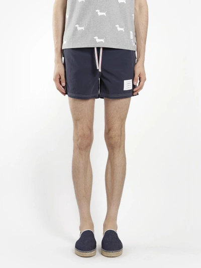 Shop Thom Browne Men's Blue Swimshorts