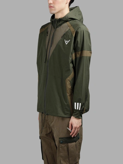 Shop Adidas X White Mountaineering Men's Green Windbreaker Jacket