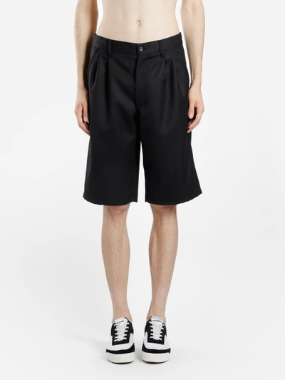 Shop Comme Des Garçons Shirt Comme Des Garcons Shirt Men's Black Wool Shorts In Runway Piece
