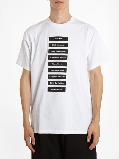 Shop Raf Simons Men's White Wording Slim T-shirt