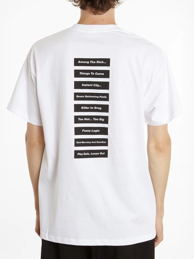 Shop Raf Simons Men's White Wording Slim T-shirt