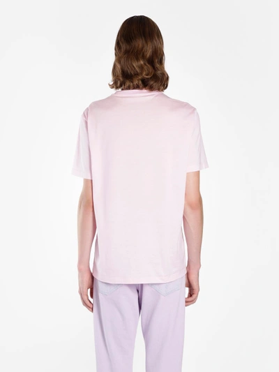 Shop Versace Men's Pink Logo T-shirt In Runway Piece