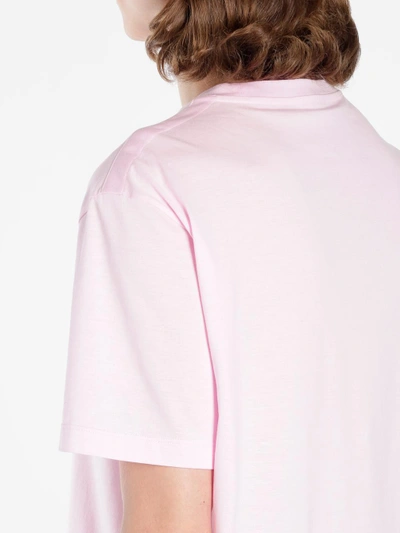 Shop Versace Men's Pink Logo T-shirt In Runway Piece