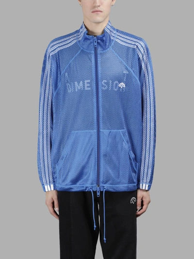 Shop Adidas Originals By Alexander Wang Adidas By Alexander Wang Men's Blue Mesh Track Sweater