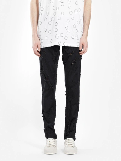 Shop Ann Demeulemeester Men's Black Destroyed Jeans