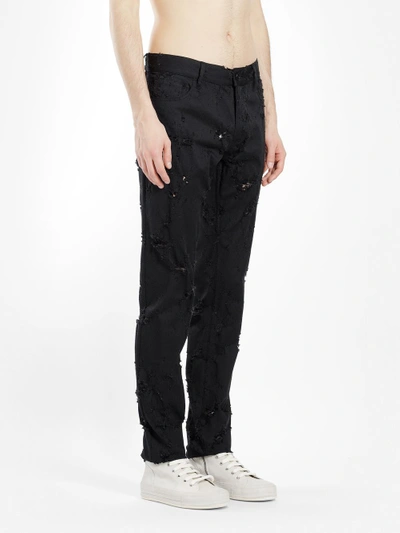 Shop Ann Demeulemeester Men's Black Destroyed Jeans