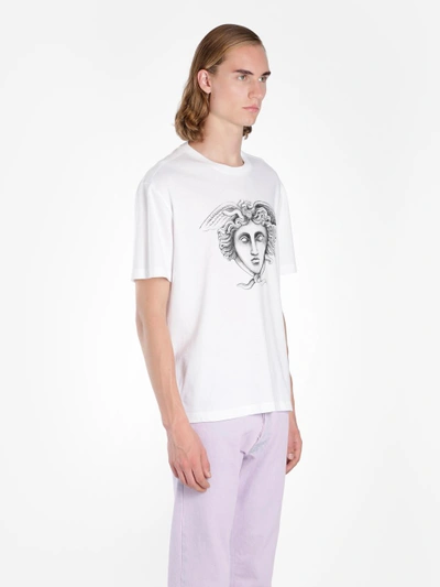 Shop Versace Men's White Medusa Print T-shirt