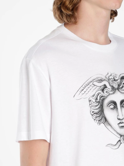 Shop Versace Men's White Medusa Print T-shirt